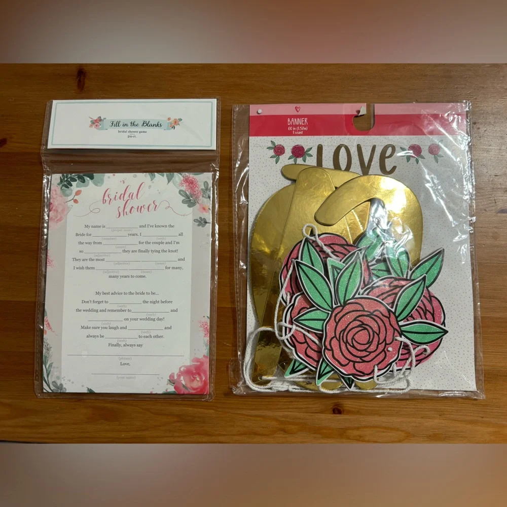 Bridal Shower card set and love banner